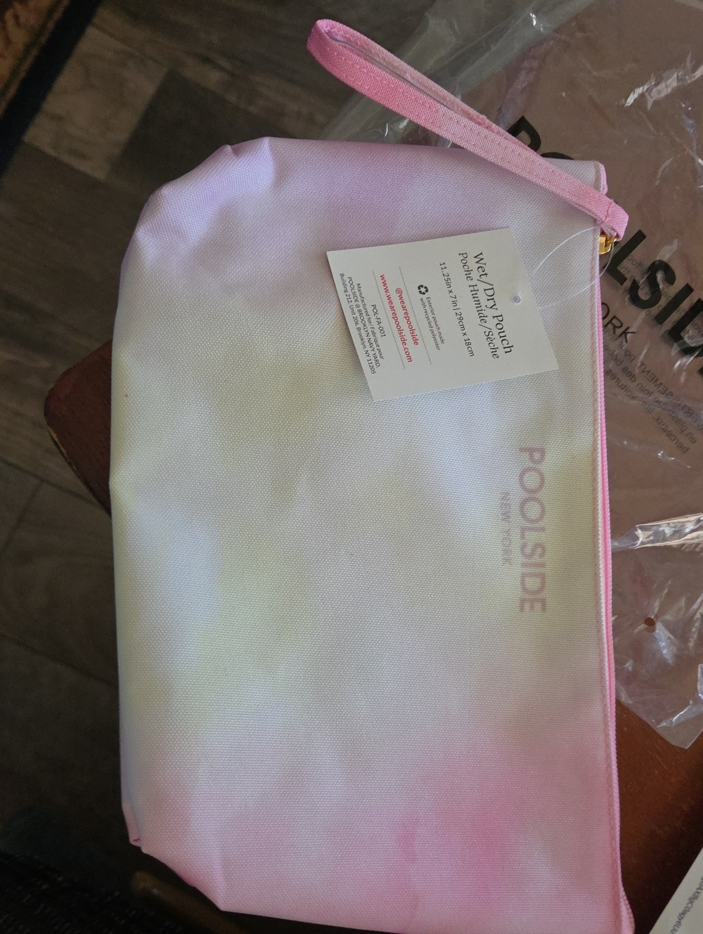 Pink Poolside Wristlet Cosmetic Pouch Wet/dry.